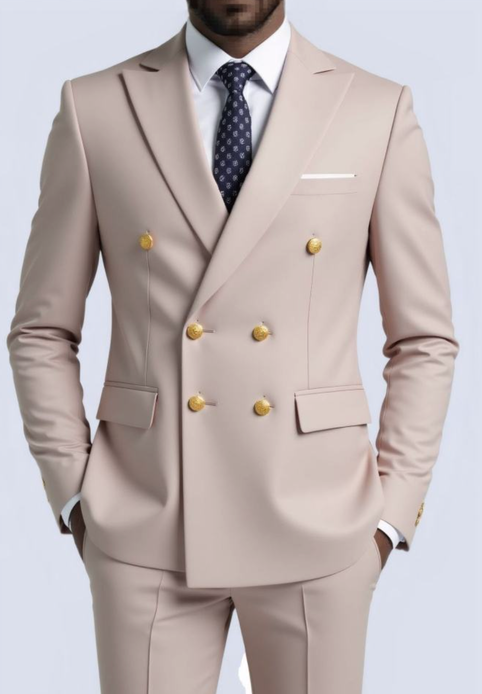 Men's British Style Double-Breasted Suit