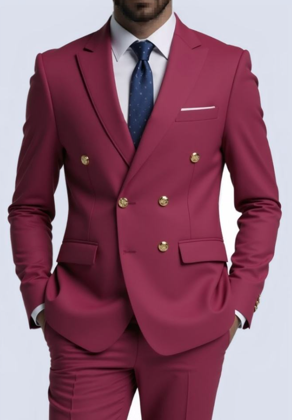 Men's British Style Double-Breasted Suit