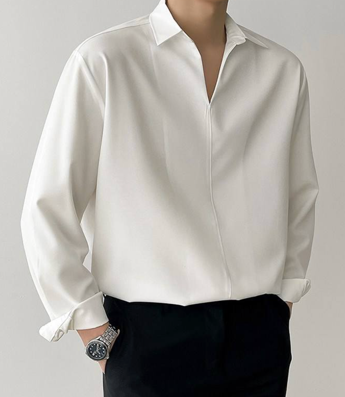 Men's V-Neck Long Sleeve Shirt